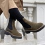 Copenhagen Shoes Dame Fall 21 Suede Mode støvler kakigrøn