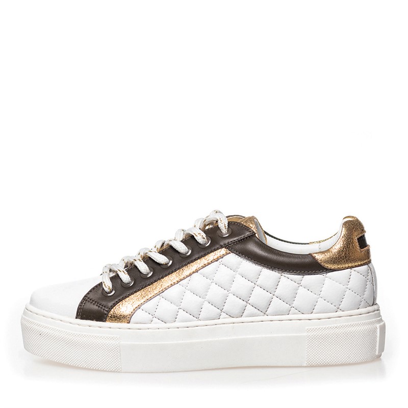 Copenhagen Shoes Damen Sailor Days Sneaker 005 Weiß/Oliven/Gold