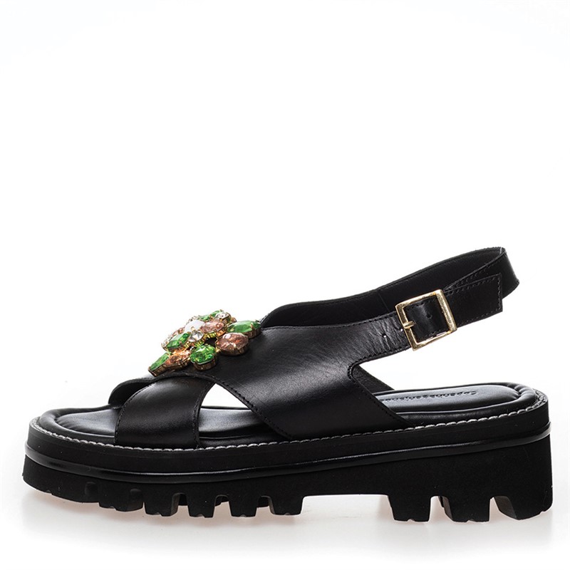 Copenhagen Shoes Sandaler til kvinder Kærlighed og Perler 0003 Sort