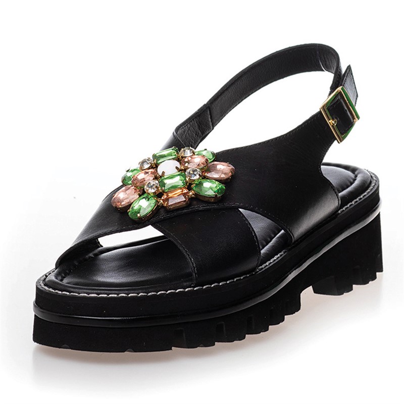 Copenhagen Shoes Sandaler til kvinder Kærlighed og Perler 0003 Sort