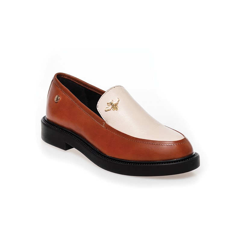 Copenhagen Shoes 214 loafers dla niej kolor koniakowy/beżowy