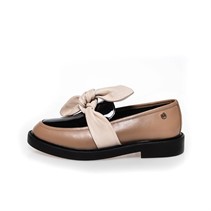 Copenhagen Shoes Dames Will You Walk Lakleren Loafers 0025 Lichtbruin/Zwart/Nude