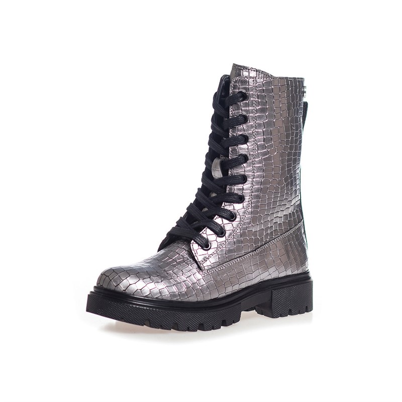 Copenhagen Shoes Piger Støvler Glansfulde Piger 105 Metal Sølv
