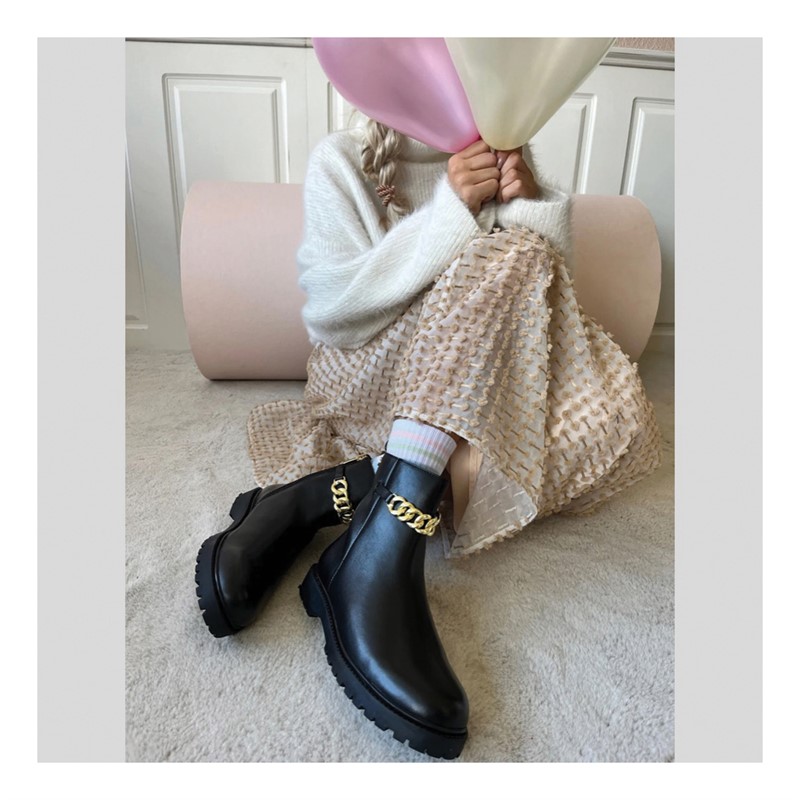 Copenhagen Shoes Bottes Fille à fleurs et yeux noires 0001