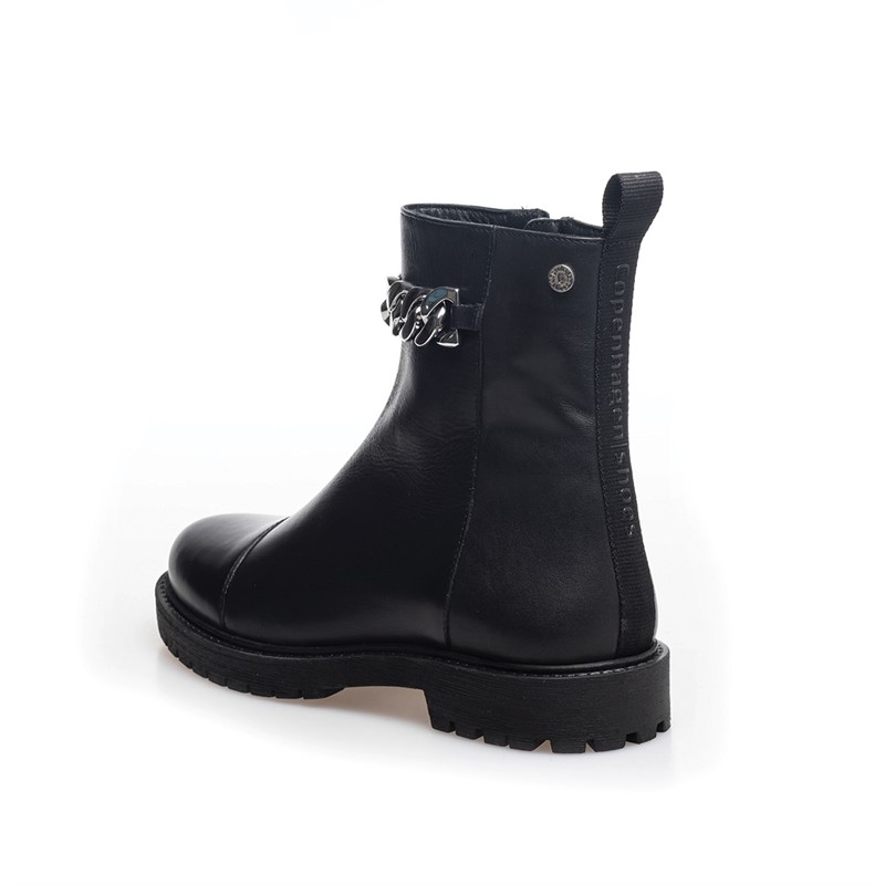 Copenhagen Shoes Dames Boots met Bloemen Oogjes 2206 Zwart/Zilver