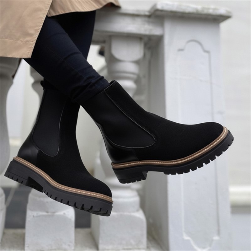 Copenhagen Shoes Damen Herbst 21 Wildleder Stiefel 001 Schwarz