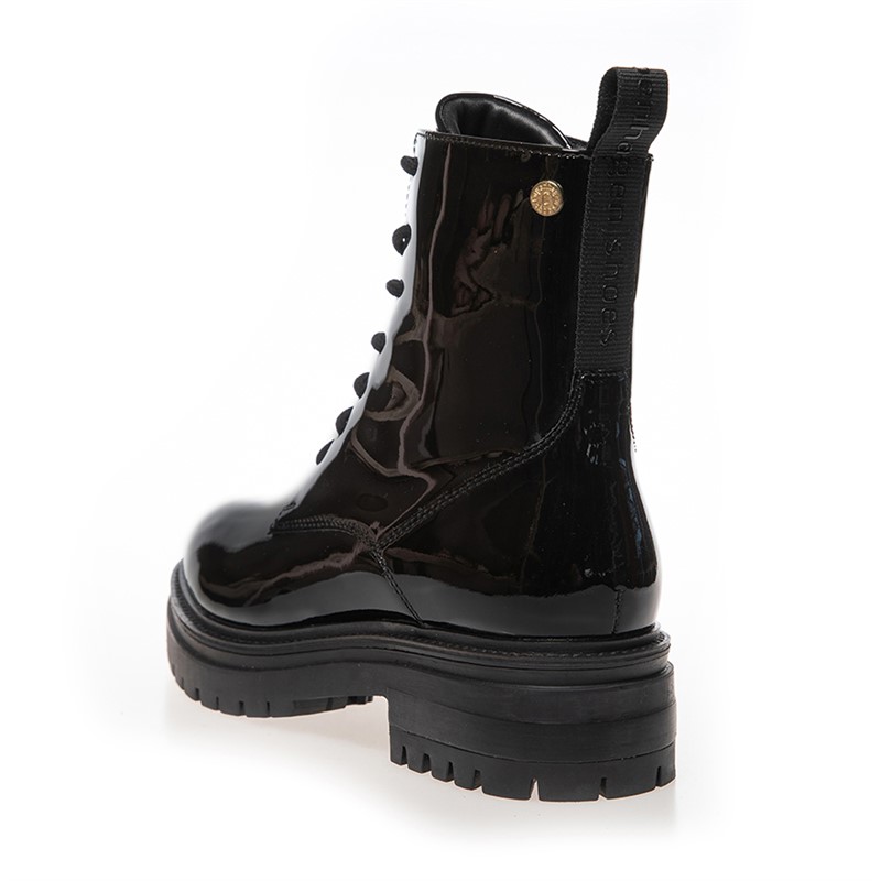 Copenhagen Shoes Damen Rocka Laze Stiefel 0011 Schwarzes Lackleder