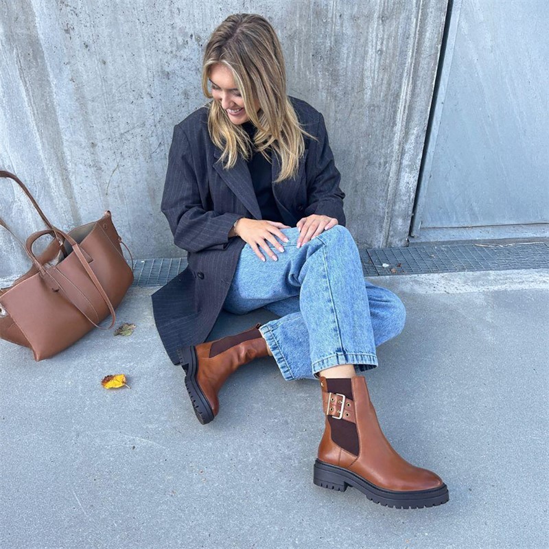 Copenhagen Shoes Damenschuhe es ist wie Herbst Stiefel 0241 Cognac