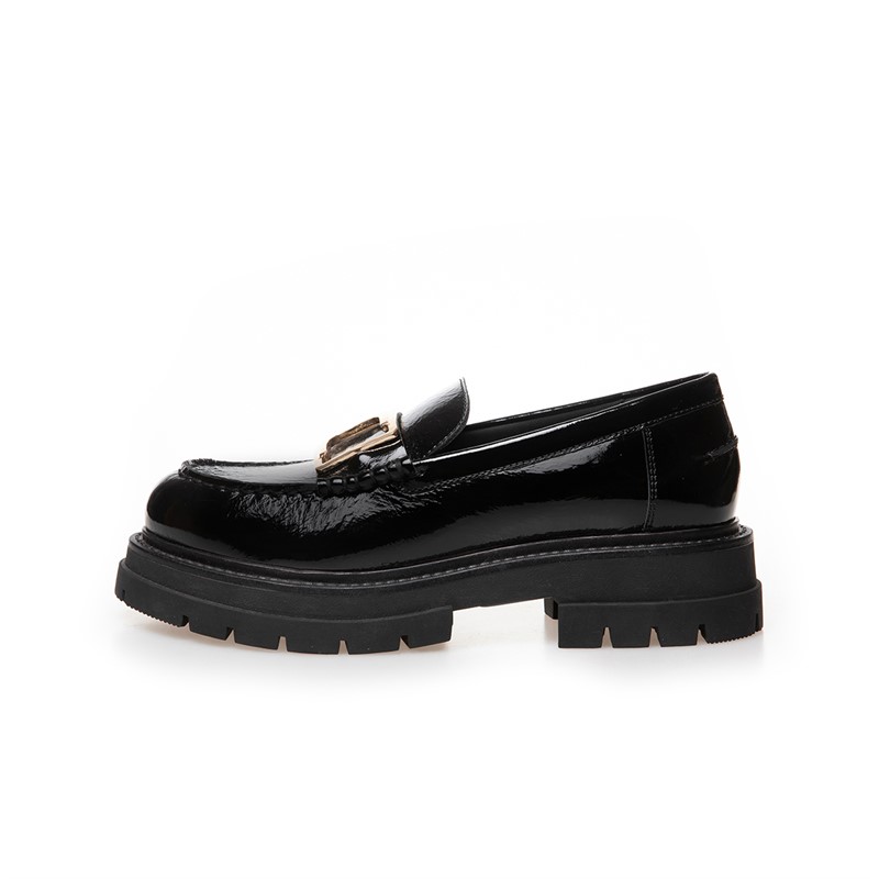 Copenhagen Shoes Damen Ikonsicher Gehbarer Lack Loafer 0011 Black Patent