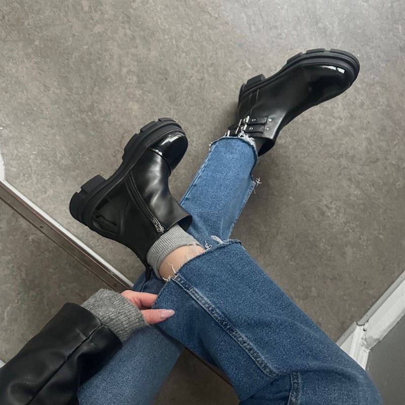 Copenhagen Shoes Damen Folge dem Weg Stiefel 038 Black Patent