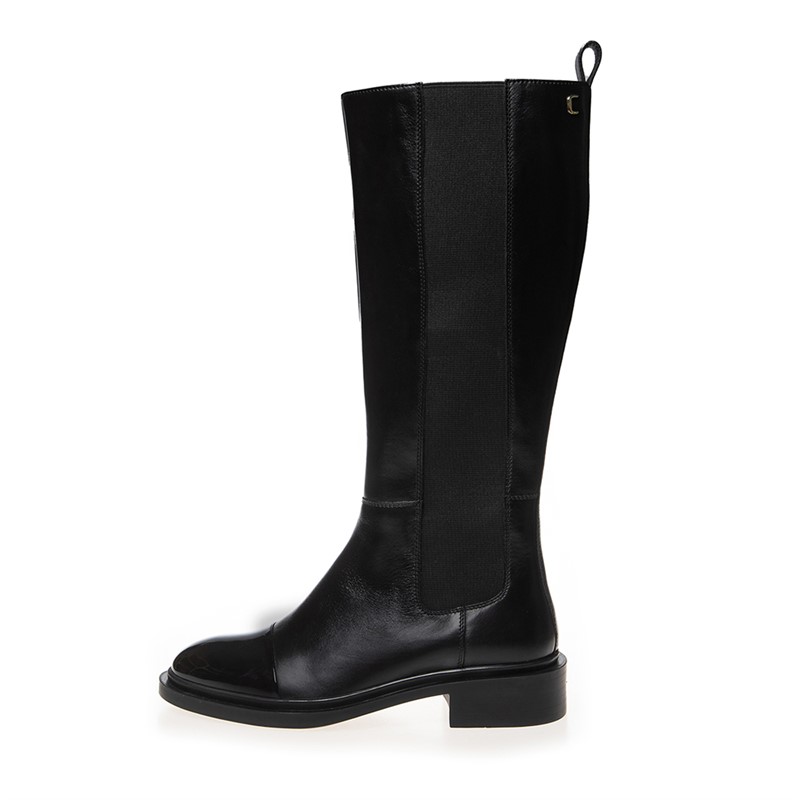 Copenhagen Shoes Damen Der Love Boot Lack Spitze Lange Stiefel 0001 Black