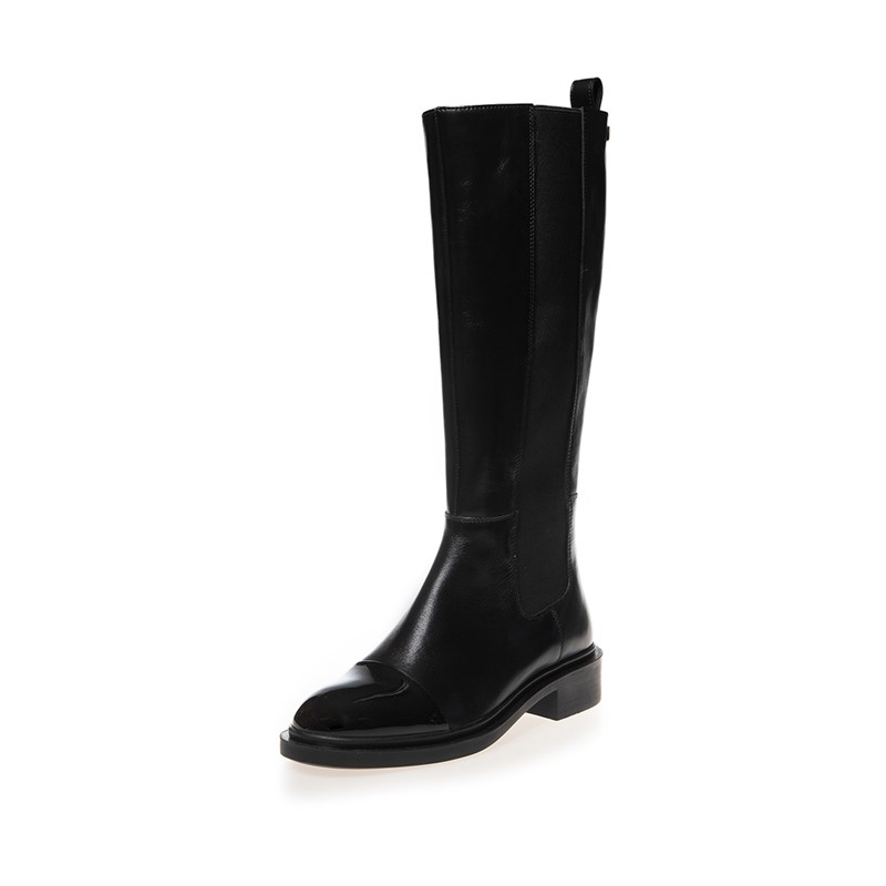 Copenhagen Shoes Damen Der Love Boot Lack Spitze Lange Stiefel 0001 Black