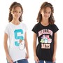 Squishmallows Meisjes T-shirts Set van 2 Zwart/Grijs