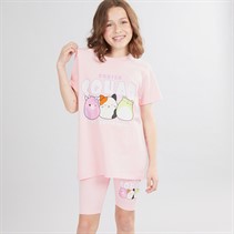 Squishmallows Piger T-Shirt Og Cykelshorts Sæt Pink