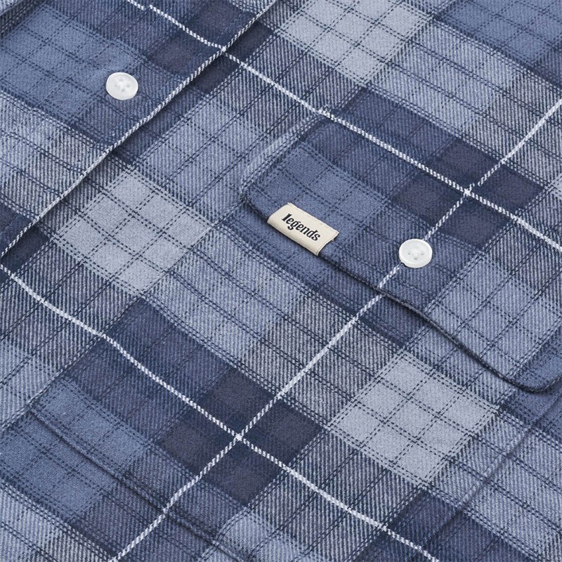 Legends Herre Russel Langærmet shirts Blå Ternet