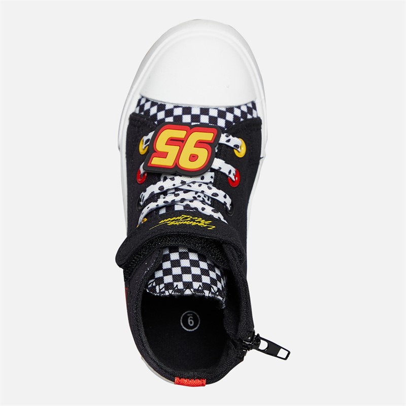 Cars Infant Boys Lightning McQueen Hi Top Trainers Black/Red/Multi