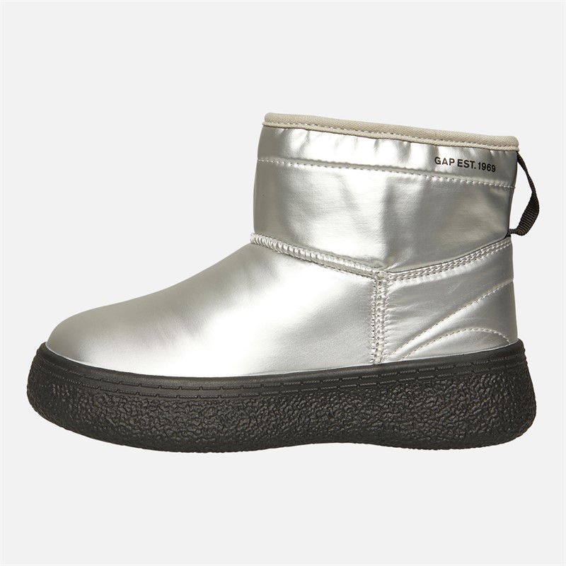 GAP Girls Alaska Mid Snow Boots Silver - Size 34