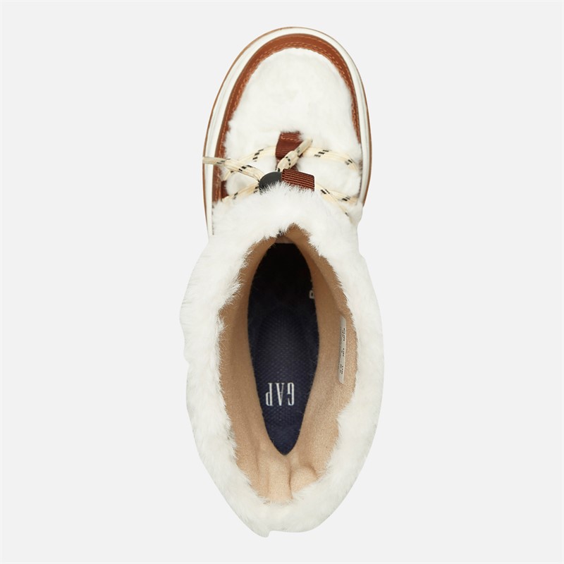 GAP Damen Paradise Hohe Pelz Schnee Stiefel Sand Khaki