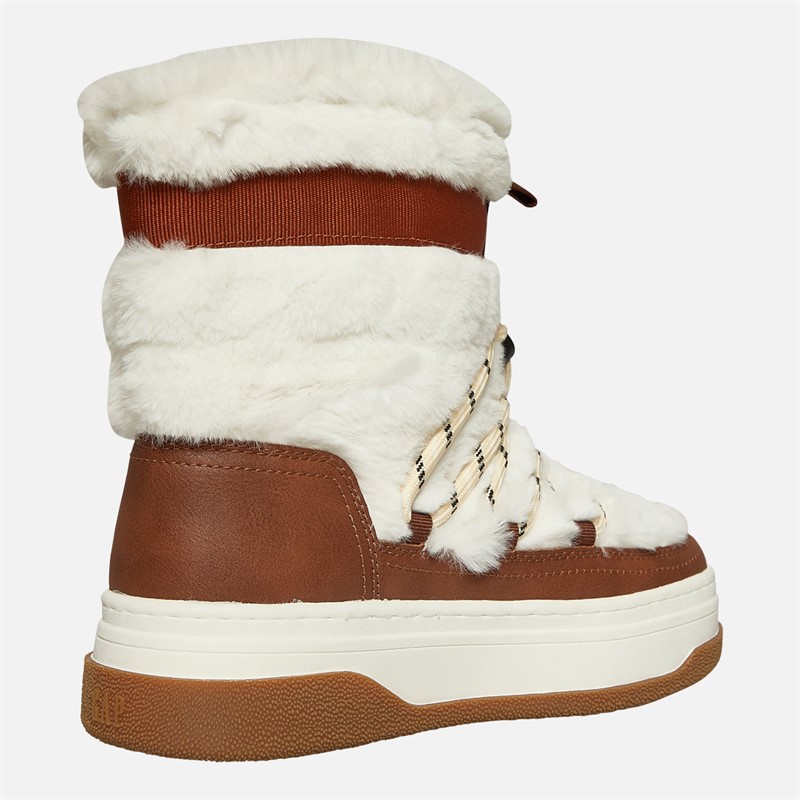 GAP Damen Paradise Hohe Pelz Schnee Stiefel Sand Khaki