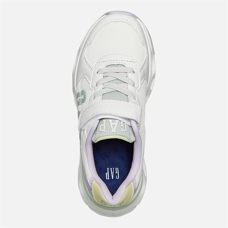 GAP Girls San Francisco Trainers Off White Liliac Citron Off-White Liliac Citron