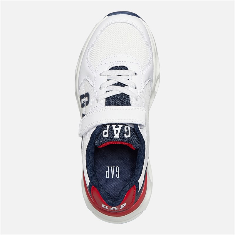 GAP Boys San Francisco Trainers White Navy Red