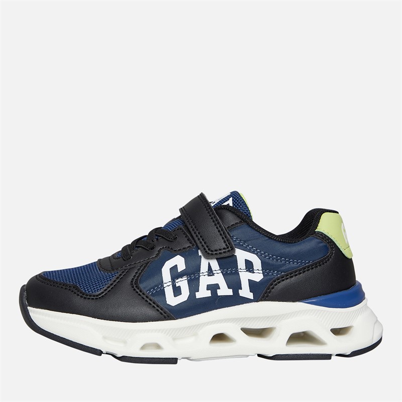 GAP Boys San Francisco Trainers Black Blue Lime