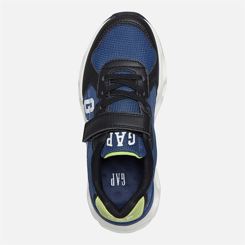 GAP Boys San Francisco Trainers Black Blue Lime