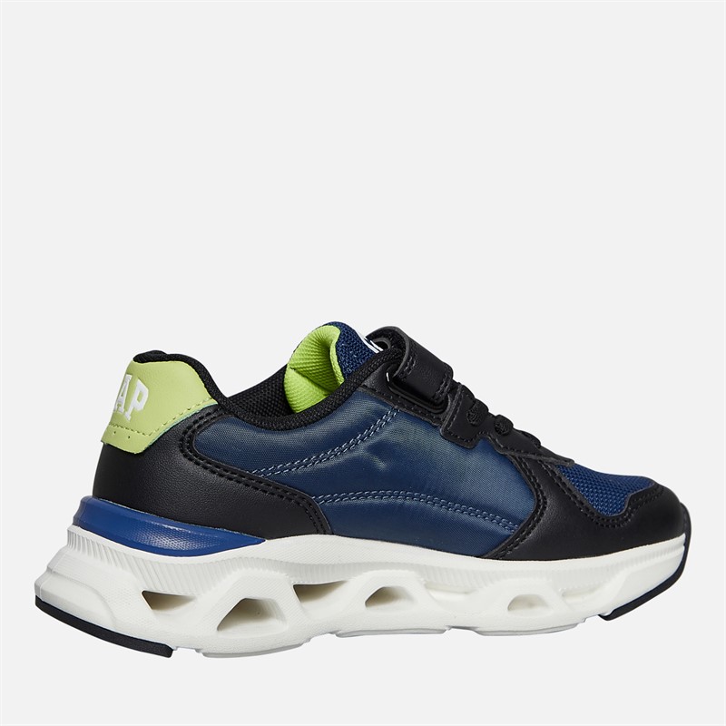 GAP Boys San Francisco Trainers Black Blue Lime