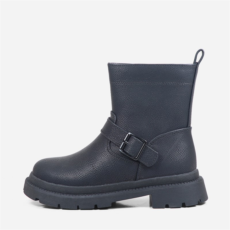 GAP Girls Danbury Buckle Boots Black Nubuck