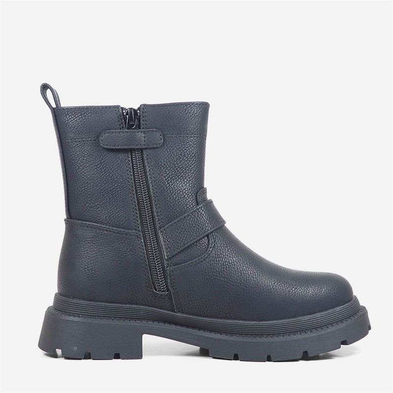 GAP Girls Danbury Buckle Boots Black Nubuck