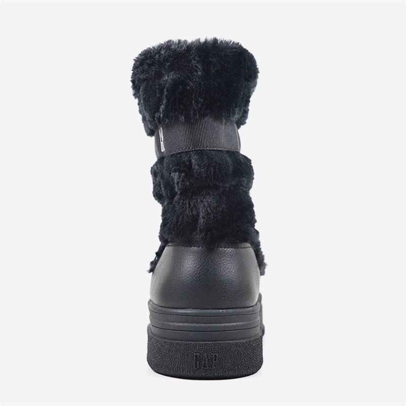 GAP Womens Paradise High Fur Snow Boots Black