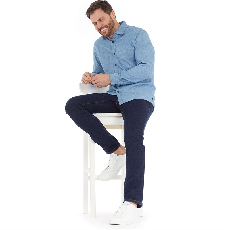 Remus Uomo Mens Casual Shirt Dark Blue 28