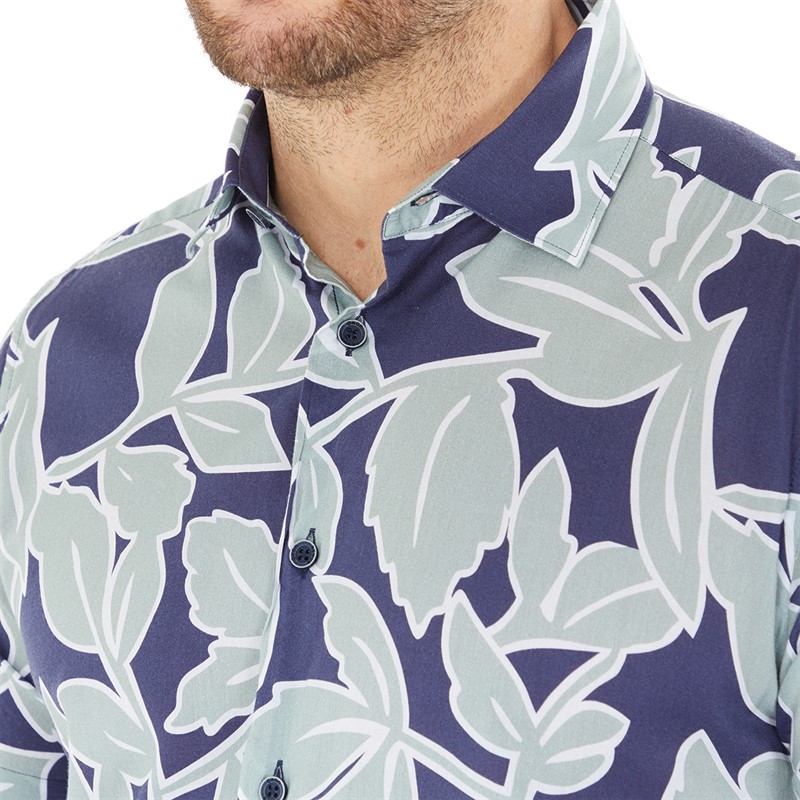 Remus Uomo Mens Casual Shirt Dark Blue 27