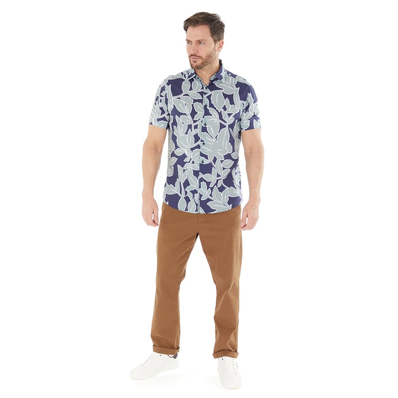 Remus Uomo Mens Casual Shirt Dark Blue 27