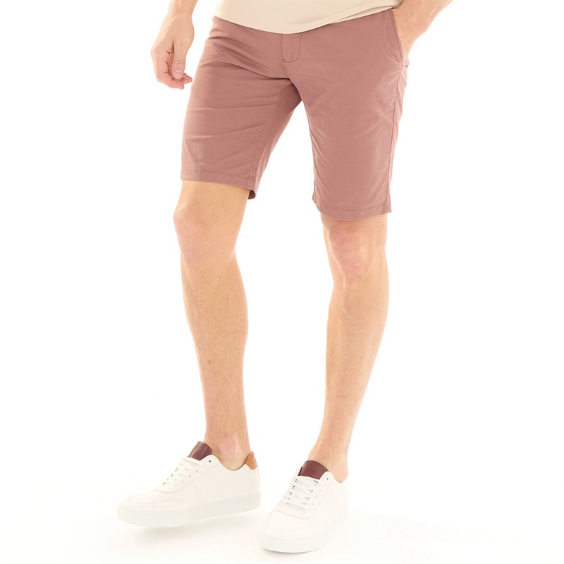 Remus Uomo Mens Emilio Slim Leg Cotton Stretch Chino Shorts Maroon