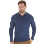 Remus Uomo Mens Slim Fit Merino Wool Blend Long Sleeve Knitted Polo Air Force Blue