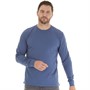 Remus Uomo Mens Tapered Fit Cotton Stretch Long Sleeve T-Shirt Air Force Blue