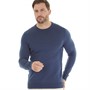 Remus Uomo Mens Slim Fit Merino Wool Blend Crew Neck Sweater Slate Blue