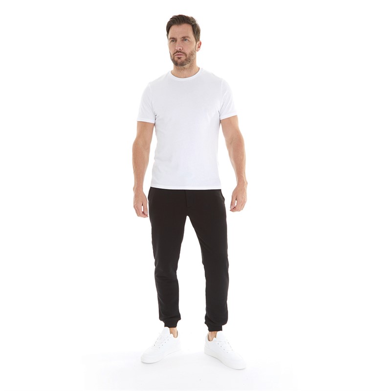 Remus Uomo Mens Tapered Fit Joggers Black
