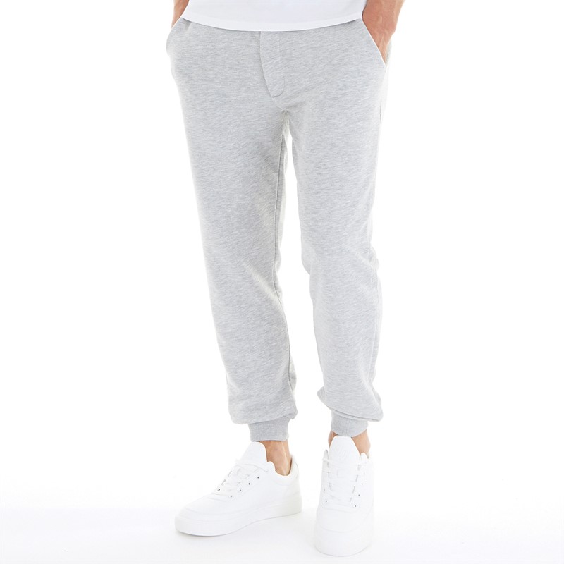 Remus Uomo Mens Tapered Fit Joggers Light Grey