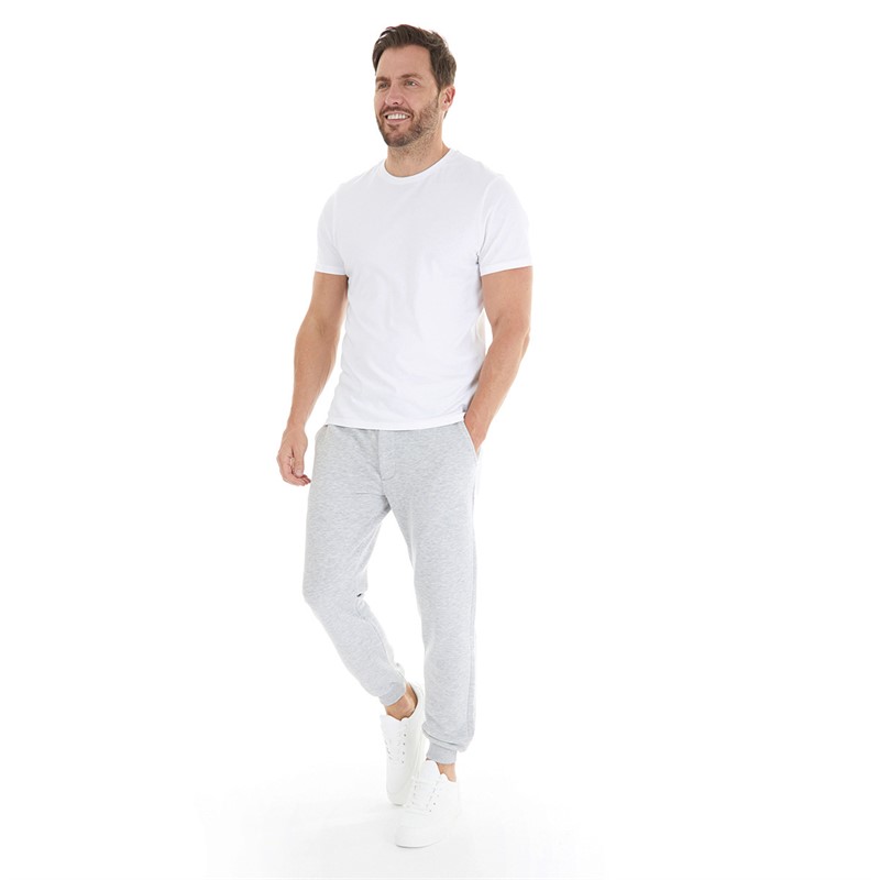 Remus Uomo Mens Tapered Fit Joggers Light Grey