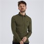 Remus Uomo Mens Slim Fit Cotton-Stretch Pique Polo Shirt Olive