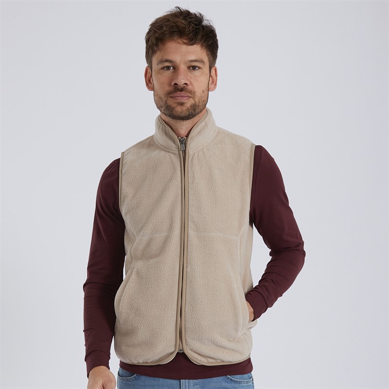 Remus Uomo Mens Slim Fit Gilet Beige