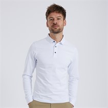 Remus Uomo Mens Long Sleeve Polo Top White