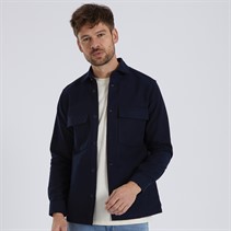 Remus Uomo Mens Regular Fit Heavyweight Cotton Overshirt Dark Navy