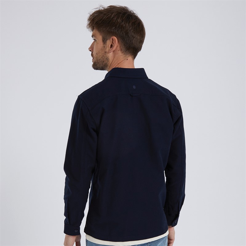 Remus Uomo Mens Regular Fit Heavyweight Cotton Overshirt Dark Navy