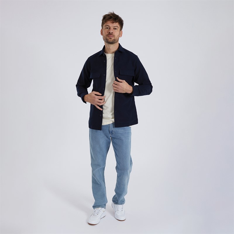 Remus Uomo Mens Regular Fit Heavyweight Cotton Overshirt Dark Navy
