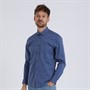 Remus Uomo Mens Tapered Fit Cotton Stretch Shirt Blue