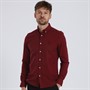 Remus Uomo Mens Slim Fit Cotton Stretch Shirt Burgundy
