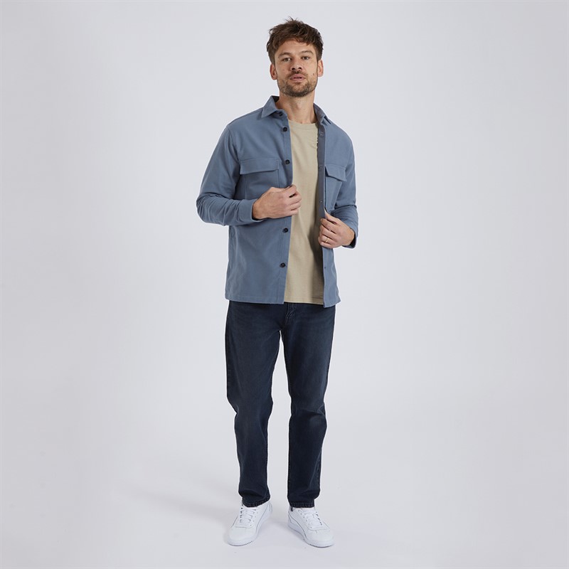 Remus Uomo Mens Regular Fit Heavyweight Cotton Overshirt Grey
